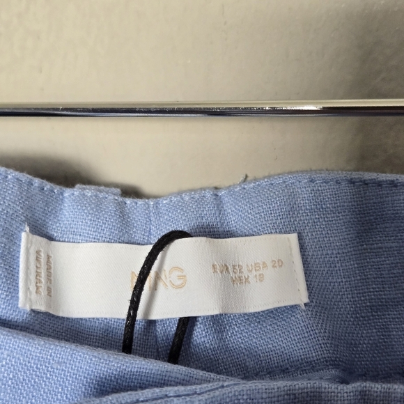 NWT Mango 100% Linen Blazer Suit and Pant Set Sky Blue Size 20 USA - Picture 13 of 16